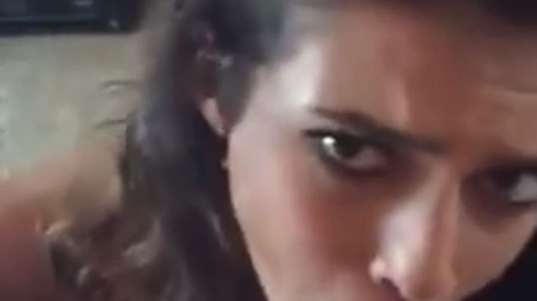 Hot Air Hostess Girl Licking