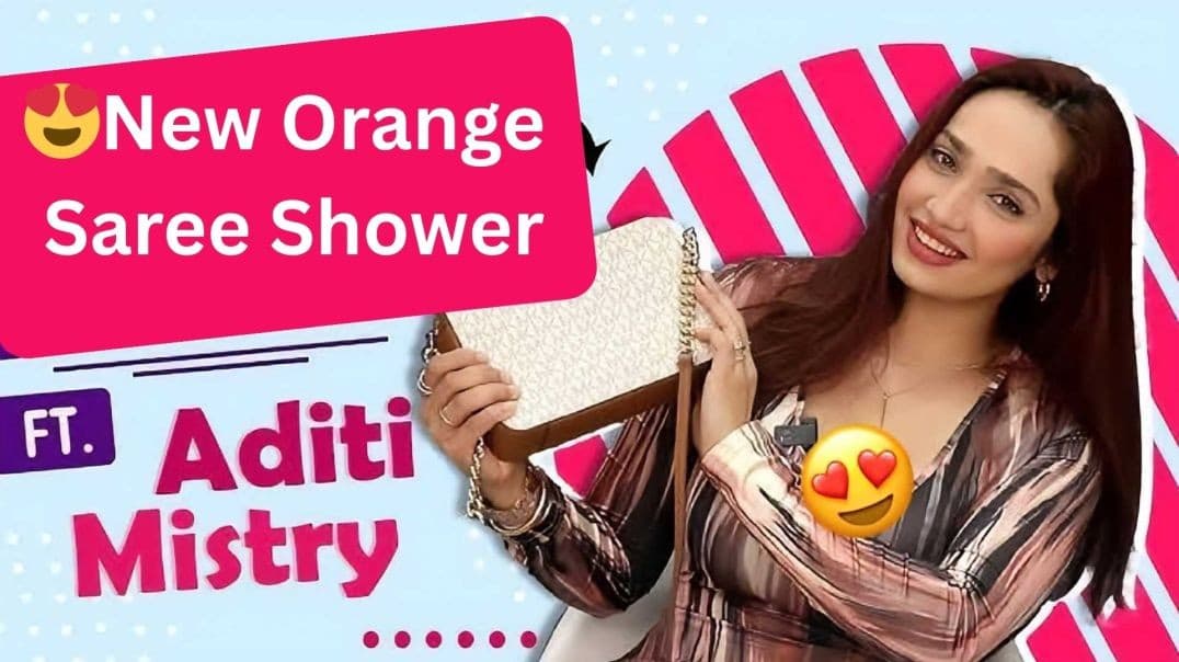 ADITI MISTRY Most Demanded New Part 1 Orange Saree Shower VIDEO Full Transparent Huge Wet Boobs