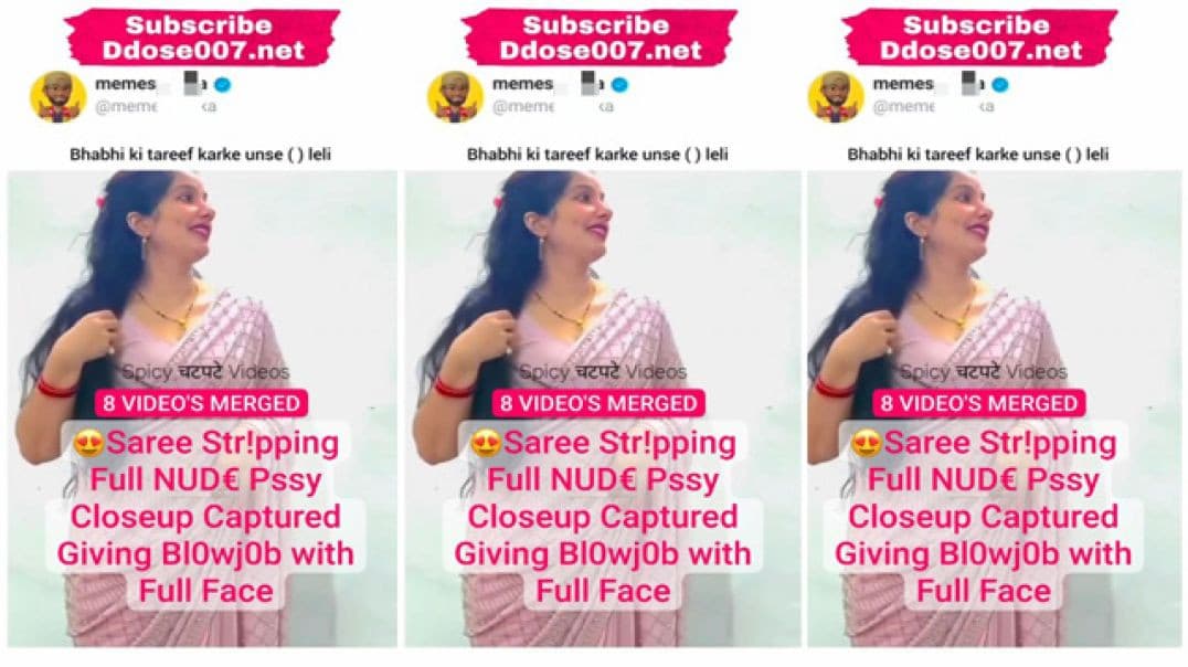 Desi Bhabhi Latest Trending Viral Saree Stripping Pussy Closeup Giving Blowjob