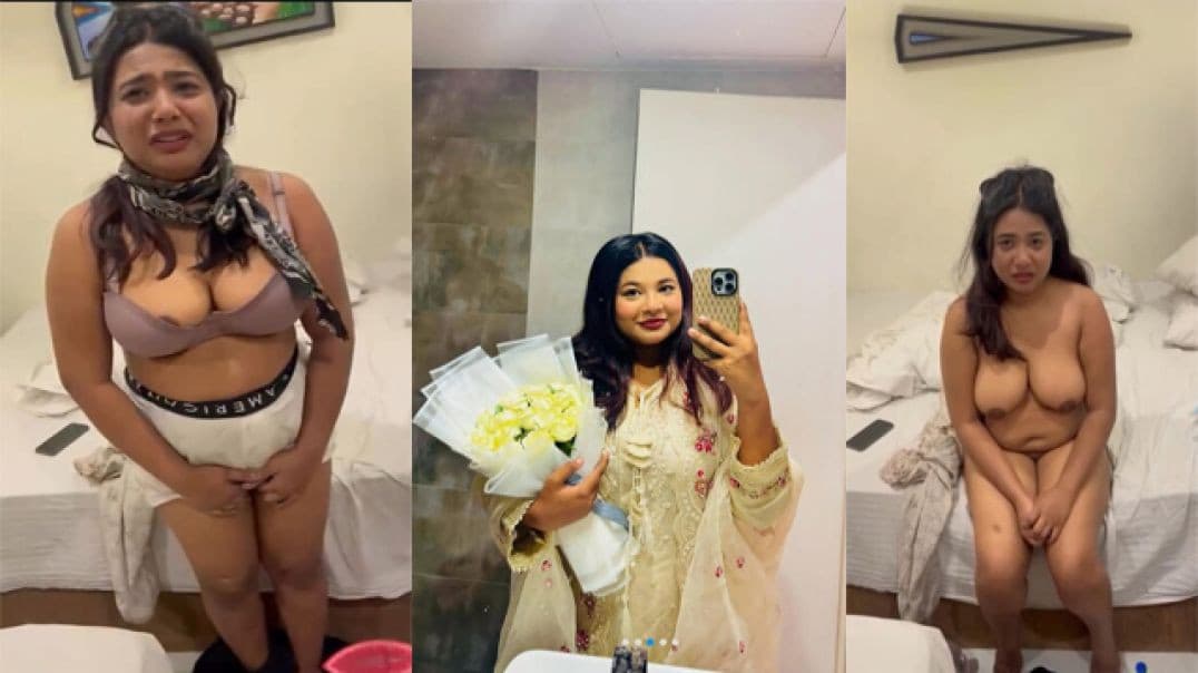 Babe Fully Naked Captured and Pussy Rubbing by BF