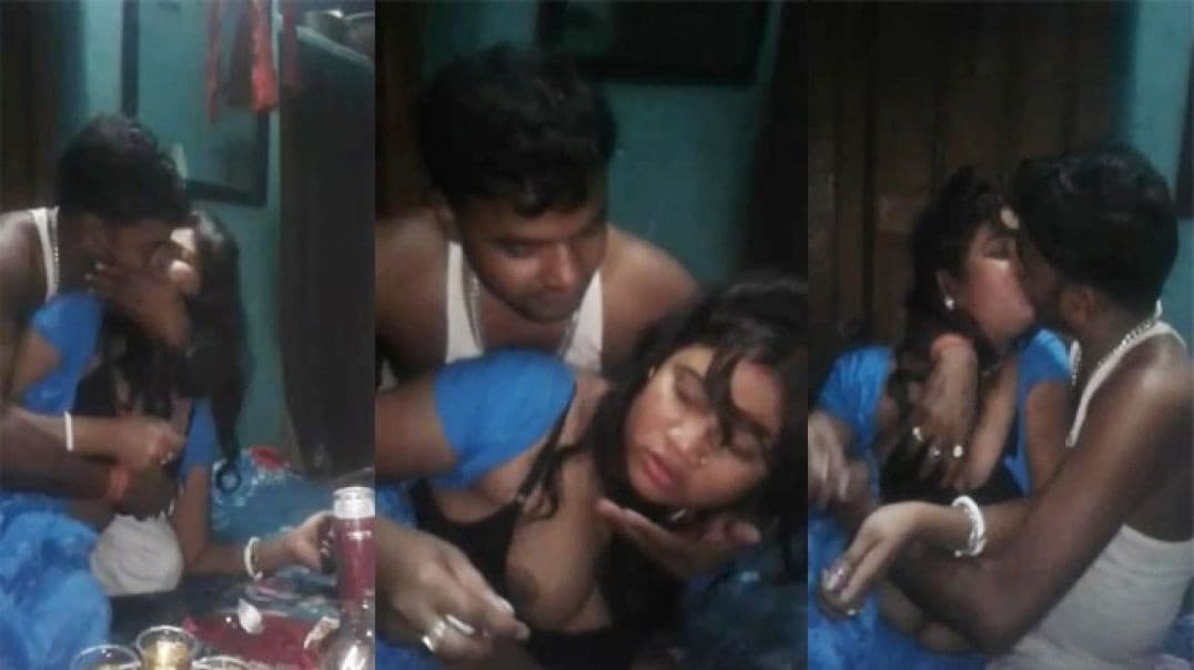 Desi Drinking Wife Shows Boobs to Friend while Husband Records