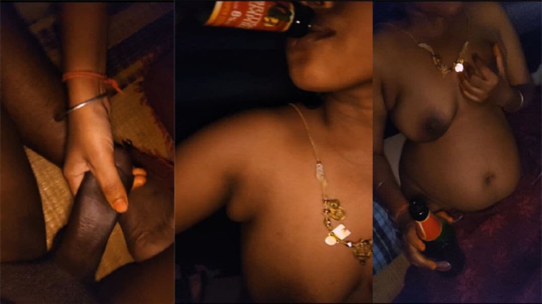 Beer Drunken Tamil Wife and Horny Husband Playing with Dick