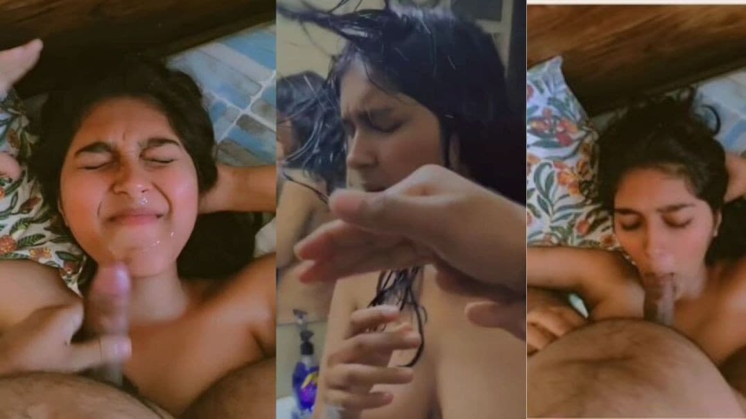Sexy Indian Girlfriend Blowjob, Fucking and Taking Cum on Face