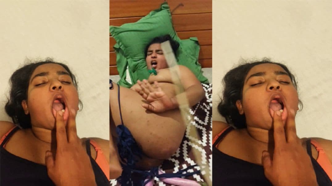 Chubby Sri Lankan Wife Blowjob & Fucked in Two Holes Using Brinjals